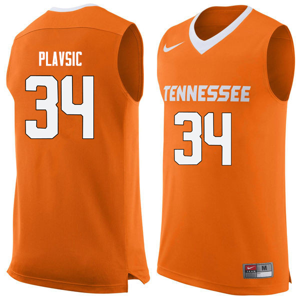 Men #34 Uros Plavsic Tennessee Volunteers College Basketball Jerseys Sale-Orange